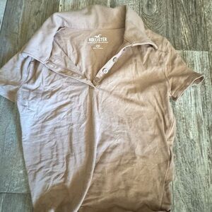 Hollister Men's Light Brown Polo Shirt